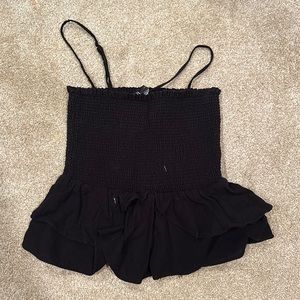 Zara black peplum top